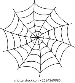 Spider Web Halloween Illustration on White Background. Isolated Vector Clipart.