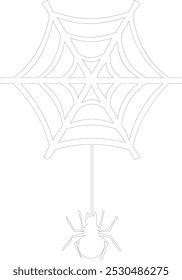 Spider Web Halloween Illustrations Silhouette Style