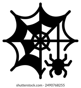 Spider Web halloween object icon illustration