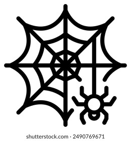 Spider Web halloween object icon illustration