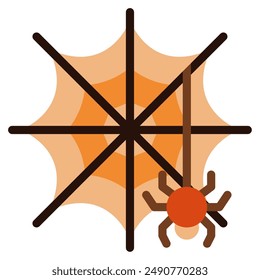 Spider Web halloween object icon illustration