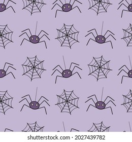 Spider Web Halloween Pattern Vector Illustration. Design Texture Clip Art Background. Holiday Banner Horror Party.