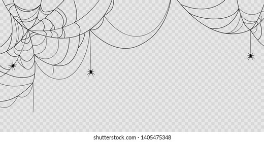 Spider web. Halloween spiders. Isolated. Vector