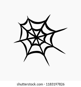 Spider Web in Hand Drawing Doodle Style.