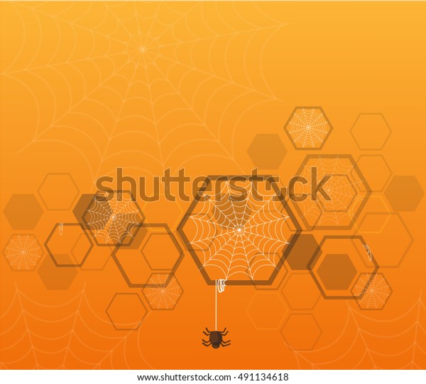 Spider Web Hexagon Background Halloween Background Stock Vector ...