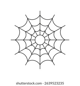 Spider web icon. Arachnid net symbol. Black thread design. Vector web illustration.
