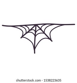Spider web icon. Cartoon vector illustration. Halloween holiday creepy decoration elements.