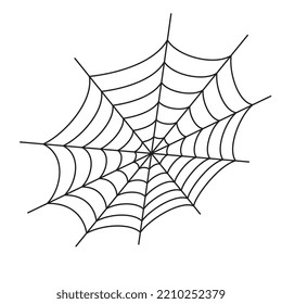 Spider Web Symbol, cobweb Silhouette. Halloween-Symbol, hängendes Webzeichen, Spiderweb-Piktogramm, Spinnen-Webfalle, Vektorsymbol einzeln