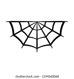 Spider web icon. Cobweb vector silhouette. Spiderweb clip art. Flat vector illustration isolated on white background.