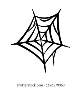 Spider web icon. Cobweb vector silhouette. Spiderweb clip art. Flat vector illustration isolated on white background.