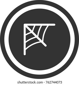 Spider web icon , dark circle sign design