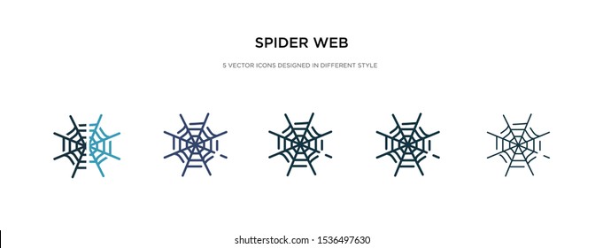 spider web icon in different style vector illustration. two colored and black spider web vector icons designed in filled, outline, line and stroke style can be used for web, mobile, ui