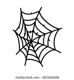 Spider Web Icon. Doodle Hand Drawn or Black Outline Icon Style