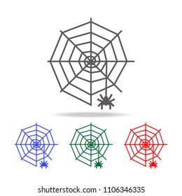 Spider web icon. Elements of Halloween in multi colored icons. Premium quality graphic design icon. Simple icon for websites, web design, mobile app, info graphics on white background