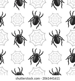 Spider Web Icon Emoji Pattern Design. Halloween Seamless Background Symbols. Emoticon Illustration Design Vector.