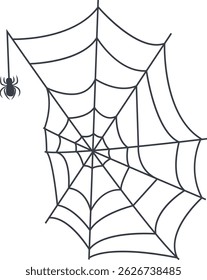 Spider Web Icon in Flat Design Style. Vector Illustration Isolated on White Background.