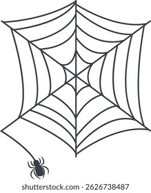 Spider Web Icon in Flat Design Style. Vector Illustration Isolated on White Background.