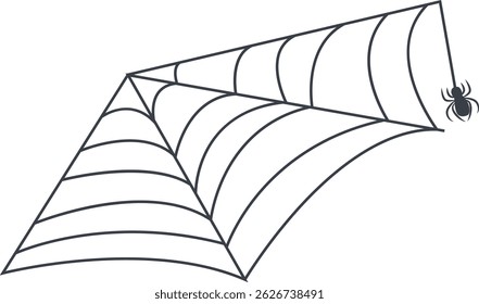 Spider Web Icon in Flat Design Style. Vector Illustration Isolated on White Background.