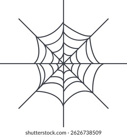 Spider Web Icon in Flat Design Style. Vector Illustration Isolated on White Background.