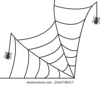Spider Web Icon im flachen Design Stil. Vektorgrafik einzeln auf weißem Hintergrund.