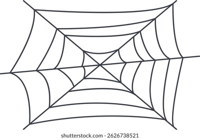 Spider Web Icon in Flat Design Style. Vector Illustration Isolated on White Background.