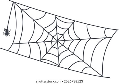 Spider Web Icon in Flat Design Style. Vector Illustration Isolated on White Background.