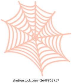 Ícone de teia de aranha para Halloween, símbolo de design decorativo em laranja claro sobre fundo branco