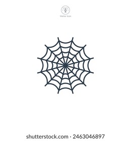 Spider Web Icon Halloween theme symbol vector illustration isolated on white background
