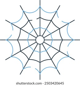 Spider Web Icon und Illustration für Halloween und Spooky-Themed Designs