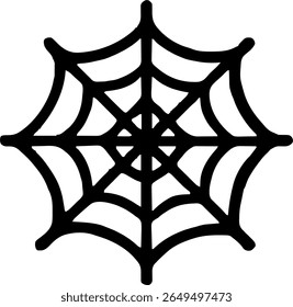 Ícone da teia de aranha ilustração contorno traçado linha preta minimalista	