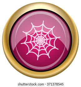 Spider web icon. Internet button on white background. EPS10 vector.
