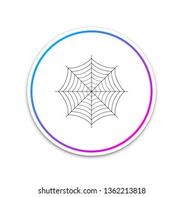 Spider web icon isolated on white background. Cobweb sign. Circle white button. Vector Illustration
