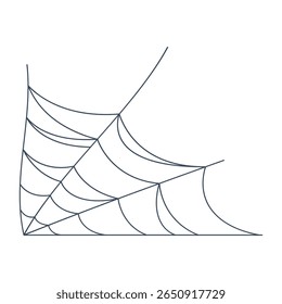 Ícone de teia de aranha isolado em branco. Vetor preto elemento de halloween.