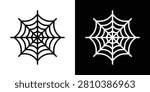 Spider web icon line art vector..