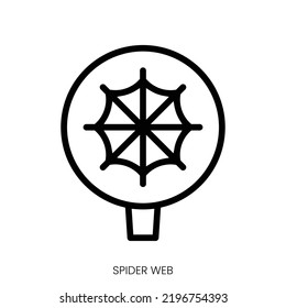 spider web icon. Line Art Style Design Isolated On White Background