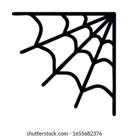 Spider web icon line isolated on white background. Vector illustration
