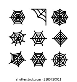 Spider-Web-Symbol oder Logo einzeln auf Zeichen, Vektorgrafik - Sammlung von hochwertigen, schwarzen Vektorsymbol
