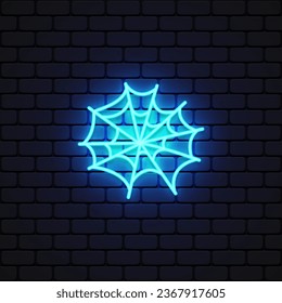 Spider web icon neon, great design for any purposes. Vector illustration