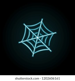 Spider web icon in neon style. Simple outline vector of halloween set for UI and UX, website or mobile application