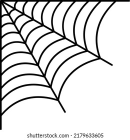 Spider web icon outline isolated on white background.