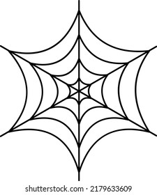 Spider web icon outline isolated on white background.