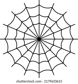 Spider web icon outline isolated on white background.