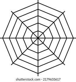El contorno del icono de la araña web aislado en fondo blanco.