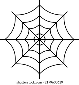 Spider web icon outline isolated on white background.