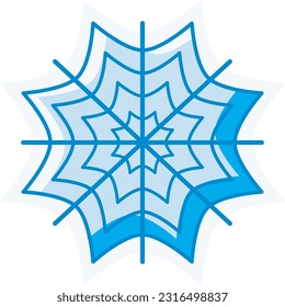 El icono de la araña web representa la detección y captura de amenazas cibernéticas. Este diseño se puede utilizar como ilustración decorativa con el tema de la ciberseguridad.