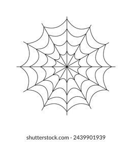 Spider web icon. Rounded spiderweb. Vector illustration isolated on white background.