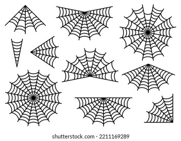 Spider Web-Symbol einzeln auf weiß. Schwarze Halloween-Vektorgrafik