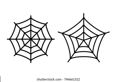 Spider web icon set on white background