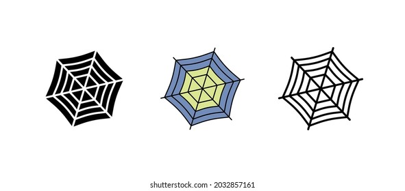 Spider web icon. Set suitable for the concept of Halloween. It is a colorful, silhouettes and linear icon set.