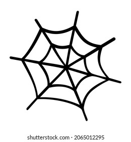 Spider web icon silhouette. Vector illustration isolated on white background.